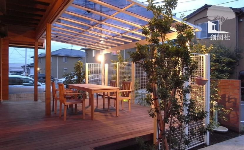 高崎市　ウッドデッキ　テラス屋根