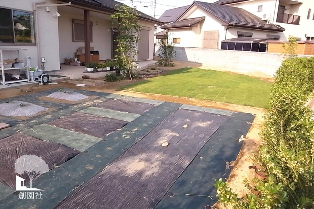 前橋市 芝生 植栽
